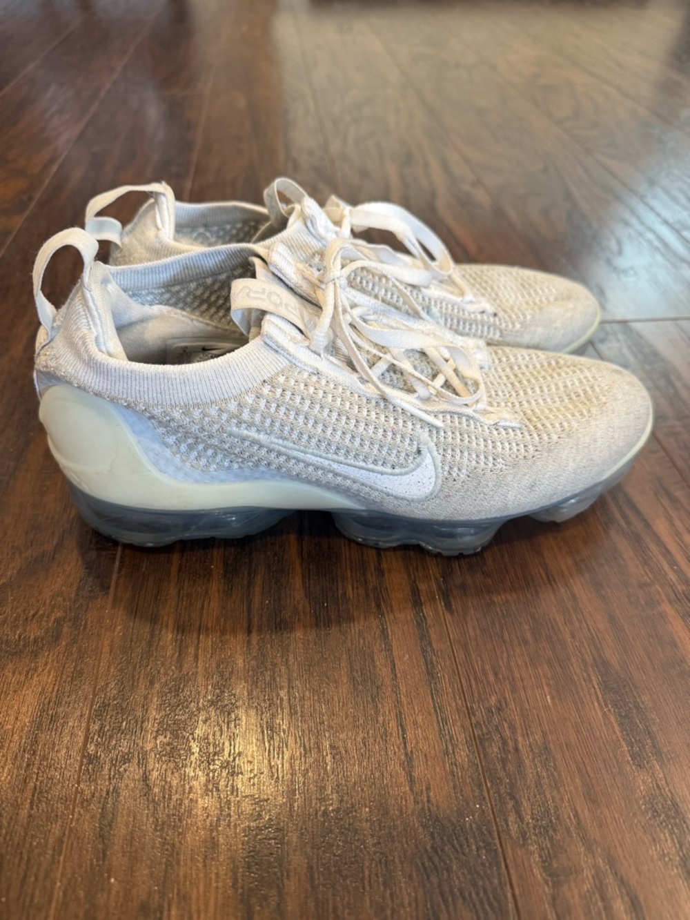 Nike VaporMax Flyknit Slip-On Sneakers - Light Gray/Off-White
